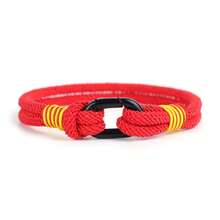 Noter 4毫米手工编织米兰绳手链，黑色椭圆形，易扣设计，男士臂环饰品 - 男士手鐲手繩 - 查看 17