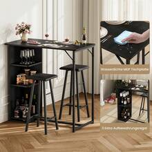 Techigher Bars & Wine Cabinets - Black + Cushioned Stool - View 3