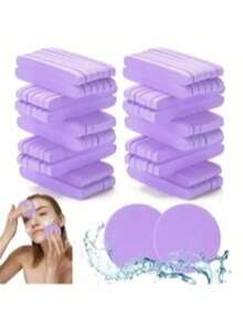 Compressed Round Facial Cleansing Sponge, Wood Pulp Fiber Expandable, Face Cleaning Makeup Puff, Suitable As Valentine's Day Gift For Girlfriend, Disposable Thickened Facial Cleansing Makeup Sponge - A - View 9