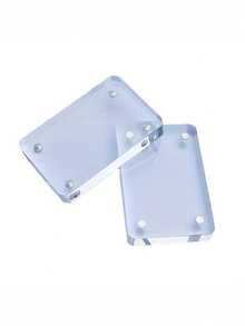 2pcs Transparent Rectangular Acrylic Photo Frames, Multi-Size Options, High-End Convenient Magnetic Frames, Suitable For Desktop Decor, Photo Clips PS Organic Plate - Transparent - View 7