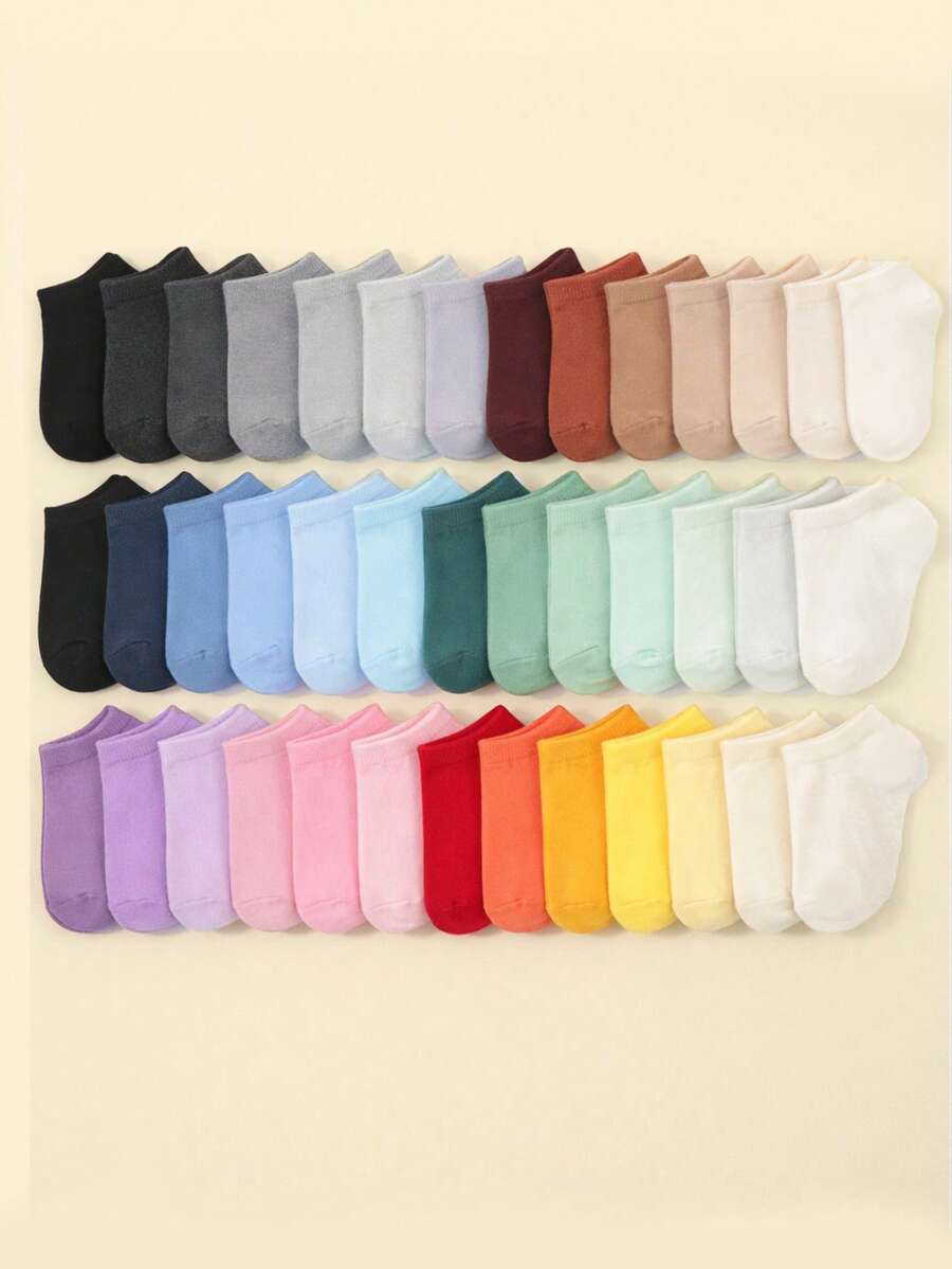 10/20 Pairs Baby Candy Color Short Socks, Spring/Summer - Multicolor - View 1
