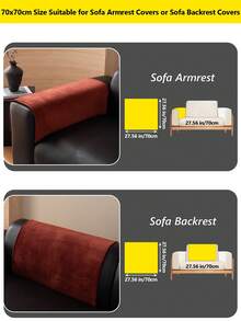 1件装奢华丝绒沙发套，简约亲肤，宠物友好，可机洗，适用于客厅、书房、卧室、办公室等场所的1-4人沙发，四季皆宜 - 紅色 - 查看 16