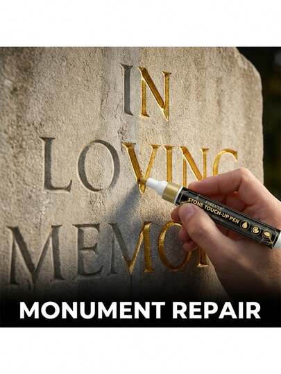 Gravestone Marker Pen | Restore Gravestones And Granite, Marble. Faded Text On Stone Surface, Weather-Resistant, Quick-Drying Oil-Based Fine Tip, For Cemetery Maintenance And Marble/Tile Color Restoration, Designed Specifically For Gravesite Upkeep And Inscription Repair
