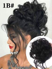 8 Inch Curly Braided Hair Bun, Wavy Ponytail, Made Of High-Quality Synthetic Fiber, Suitable For Women - Multicolor - View 13