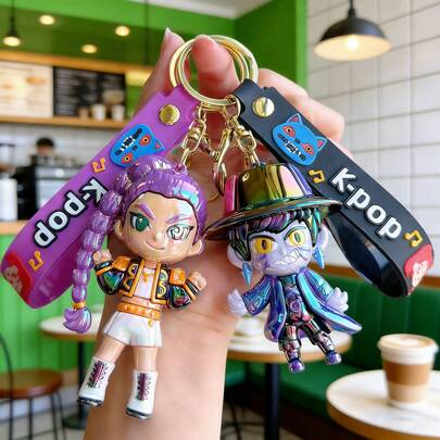 1pc 2026 New KPOP Girl Group Exorcism Doll Keychain, Cartoon PVC Car Key Chain Bag Pendant, Party Decor, Suitable For Exorcism Girl Group Fans