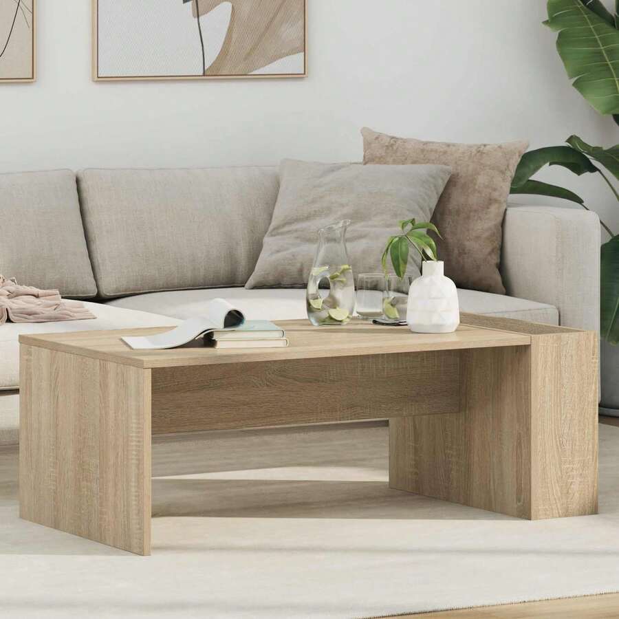CROISSANCE Table basse Chêne Sonoma 95 x 50 x 34 cm Bois d'ingénierie - Tabac - Voir 1