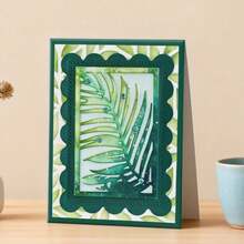 创意树叶背景相框模具，DIY剪贴簿相册和压花模板，贺卡制作工具，卡片纸切割工艺品，礼品卡制作模板模切。 - 銀色 - 查看 10