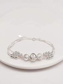 1pc S925 Sterling Silver Multi-Layer Beaded Bracelet, Chinese Style Fashion High-End Luxury Versatile Bracelet, Suitable For Daily Wear, Party, Festival Gift - Beads - View 10