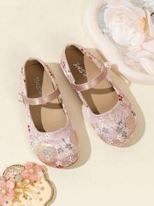 2026春季新款女童复古旗袍高跟鞋，小女孩汉服鞋，公主儿童小皮鞋 - 粉色 - 查看 3