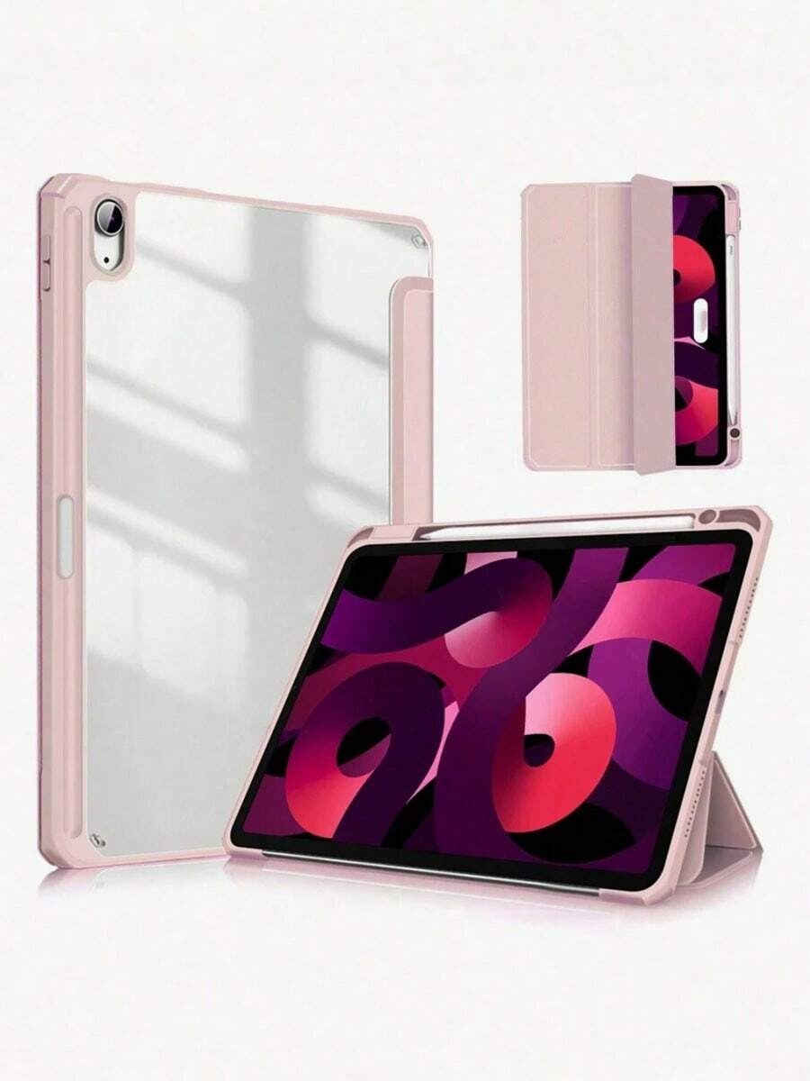 适用于 (A16) 第 11 代 11 英寸（2025 年款）和第 10 代 10.9 英寸（2022 年款）的保护壳，带笔槽，超薄保护套，透明后盖，自动唤醒/睡眠 - 粉色 - 查看 1