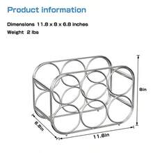 Buruis - Estante de vino de 6 botellas moderno soporte de metal para cocina despensa y almacenamiento de gabinetes no requiere montaje plateado - 6 botellas de plata - Ver 3