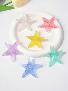 6个装女孩彩色海星侧夹，清新夏日度假风 - 彩色 - 查看 5