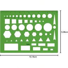 Westcott 816 All - Purpose Technical Drawing Template, Plastic Shape Template Green, 4.5 By 6 In - All Purpose - View 6