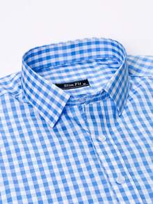 Rand paul Men's Casual Comfortable Checkered Shirt - 淺藍色 - 查看 4