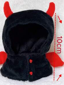 Demon Themed Cape/Shawl Suitable For 4-5 Inch Figurines, Creative Funny Design, Sold Separately Without Doll - Black - View 2