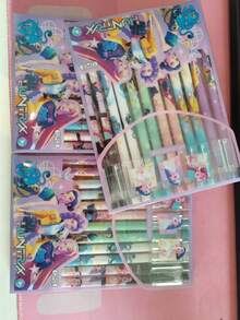 K-POP Fan Erasable Gel Pen Set (12/24/36/48pcs), Cartoon Design Reusable Writing Pens Suitable For Note Taking - Multicolor - View 10