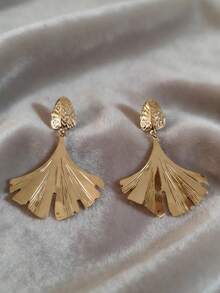 1对波西米亚风夸张银杏叶耳环（女士款） - 銀杏葉耳環 - 查看 2