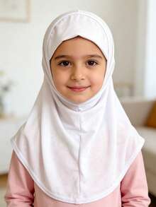 1pc Girls' Bali Chiffon Printed Headscarf, Elastic & Comfortable Ramadan Hijab, Halal Headwear For Daily & Ramadan Wear - 1PC - View 6