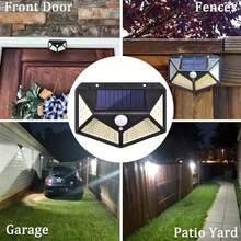 100 LED Solar Outdoor Wall Light, Built-In 1200mAh Battery, Motion Sensor Security Lighting, 3 Lighting Modes, Detachable Screw Installation, Durable ABS & Polished Metal, Button On/Off, Suitable For Wall, Garden, Path, Fence, Adjustable Angle Lantern, Balcony Light, Applicable For Wedding, Music Festival, Eid, Valentine's Day, Back To School, Christmas, Halloween Lighting Decoration - 1200mAh - View 10