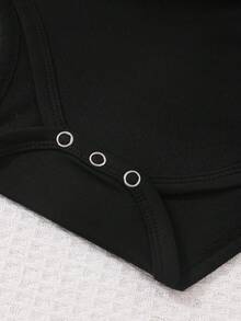 Body bébé une pièce à manches courtes, vêtements de rampant - Noir - Voir 5