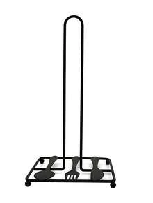 Portarotolo da cucina verticale con rivestimento elettrolitico, finitura naturale, supporto e esposizione verticale per rotoli di carta, portarotolo verticale - Bianco e nero - Visualizzare 7