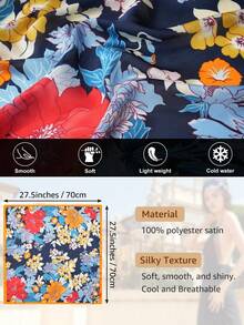 4pcs Satin Headscarf Headwrap Sleeping Headband - 27.5 Inch Satin Square Headscarf For Women - Multicolor - View 2