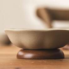 Plato mini vintage de cerámica gruesa de 12 cm, plato de servir de estilo de Oriente Medio para dátiles, apto para frutos secos, dátiles y postres - Gres+marrón - Ver 8