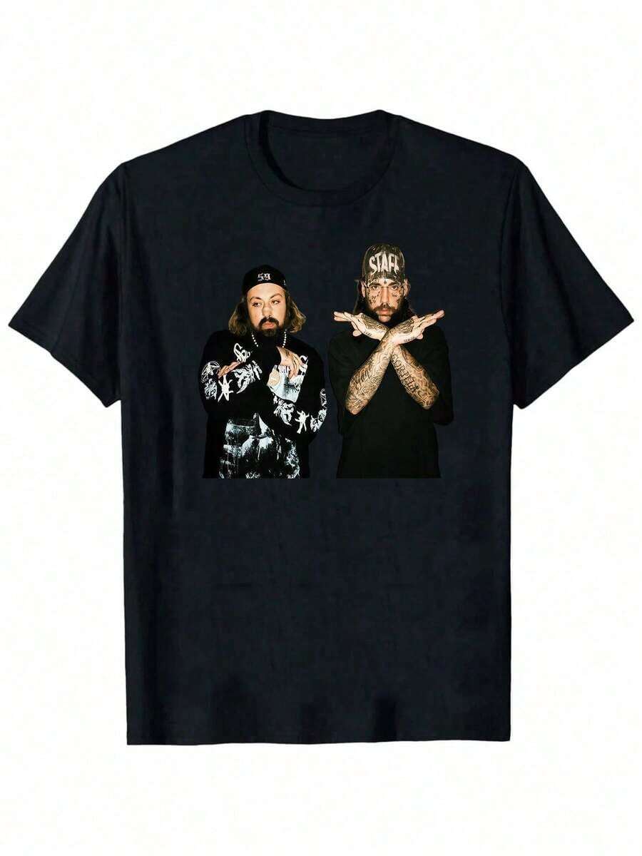 Suicideboy Men's Graphic T-Shirt - Black Casual Streetwear Tee,Tear-Effect Face Design, Round Neck Short Sleeve Summer Top, Machine Washable, Suicideboy Era Tour Graphics Print T-Shirts For Men Shirt Tops Harajuku Hip Hop Rock Style T Shirts Unisex Fashion Regular Size Street T Shirt210g 100% Cotton,The Patterns Are All Printed. Unisex. - Black 2 - 查看 1