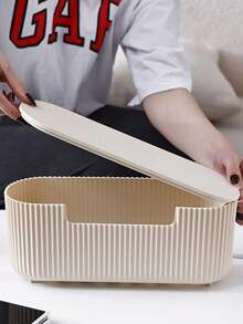 1个哑光白色收纳盒，适用于电源插座、浪涌保护器、充电器、适配器、电视和电脑线缆 - 家用/办公线缆管理盒，易于组装，采用PP塑料材质，保持线缆整齐有序，适合有宠物的家庭。 - 彩色 - 查看 2