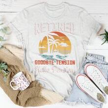 Retired 2024 Goodbye Tension Hello Pension Retirement Women T-Shirt - trắng - Xem 3