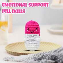 1pc Handmade Crochet Pink Pill-Shaped Symbolic Gift: This Handmade Crocheted Pink Pill-Shaped Item Is A Symbol Of Gratitude And Appreciation For Nurses, Doctors, Pharmacists, And Medical Heroes. The Adorable Design Represents Passion, Dedication, And Thankfulness, Making It An Ideal Gift To Commemorate Their Hard Work. - Multicolor - View 5