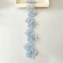 6.5cm Wide Multi-Color Double-Layer Lace Beaded Floral Fabric Trims & Accessories - Lace - View 12