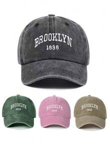 1顶可调节男女通用加州刺绣休闲棒球帽，涤纶材质，适合休闲、运动、旅行等多种场合。 - 亮橙色 - 查看 11