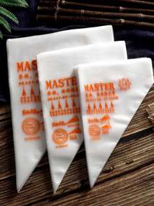 50个一次性裱花袋，中文印花裱花袋，适用于烘焙 - 彩色 - 查看 1