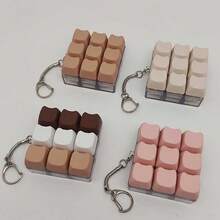 1pc Keyboard Clicker Fidget Keychain Keyboard Button Fidget Toy | 1/4/9 Buttons Finger Keyboard Clicker Fidget Keychain | Keyboard Fidget Clicker Keychain | Fidget Keyring Relax Sensory Toys - Multicolor - View 9