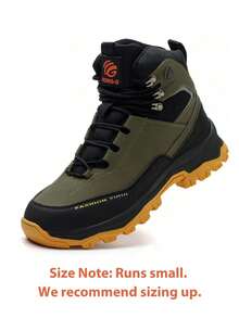 男士钢头鞋 - 柔软耐用的工作靴 | 女士结实舒适的橡胶底安全鞋 - 防滑工作鞋，适用于建筑工地、园艺、仓库、日常维护工作、训练鞋、工作运动鞋 - 钢头靴，适合户外探险和徒步旅行（尺码提示：偏小，建议选择大一码。） - 軍綠色 - 查看 18