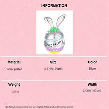 Silver Plated Easter Rabbit Charms For Bracelets Cute Bunny Egg Silver Pendant DIY Jewelry Making Necklace Gift - Silver - View 15