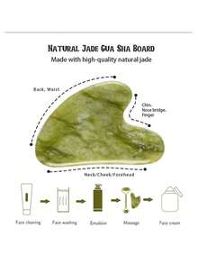 1/1 pieza Rodillo de jade premium para masaje facial, tensado de la piel y reducción de la hinchazón - Multicolor - Ver 2