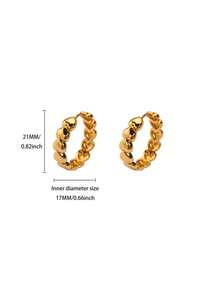 1对时尚心形耳环，女士18K镀金金属多心形耳环，婚礼派对周年纪念珠宝礼物 - 彩色 - 查看 5