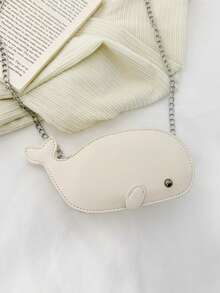 1个女童可爱鲸鱼造型PU拉链链条斜挎包，适合春夏日常使用 - A - 查看 11