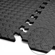 11.81x11.81 英寸优质 EVA 泡沫垫，树叶纹理，防滑互锁地垫，适用于瑜伽、健身、儿童房 - 查看 2