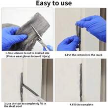 20M Steel Wire Wool Roll Wire Wool For Rats Mice Cleaning Smoothing Sanding - Grey - View 3