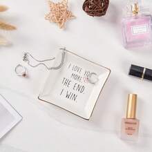 Wife Gifts Romantic Gifts for Her Jewelry Dish Tray I Love You More. The End I Win. - Aniversario cumpleaños Navidad Día de la Madre San Valentín regalos para esposa de marido - - Blanco - Ver 4