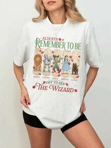 Plus Size To See Wizard Shirt, Yellow Brick Road T Shirt, Remember To Be Brave, Musical Magic Wand Movie Fan Gift - 白色 - 查看 5