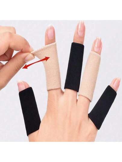 10pcs/Pack Finger Sleeves, Elastic & Breathable Finger Protectors, Multi-Color Options, Thumb Support & Pressure Relief, Hand Care