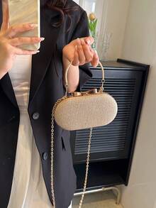 2026 New Stylish Casual Chic Chain Strap Handbag, Shoulder Bag & Crossbody Bag For Women - Gold - View 4