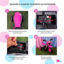 Motocicleta Montable Para Niños 3 Ruedas 6v Con Sonido Y Luz - Azul - Ver 9