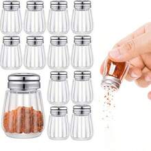 0.5oz Mini Clear Glass Spice Jars, Small Transparent Salt And Pepper Shakers, Glass Seasoning Bottles, Suitable For Home, Wedding, Camping, RV, Beach Vacation - Gold - View 2