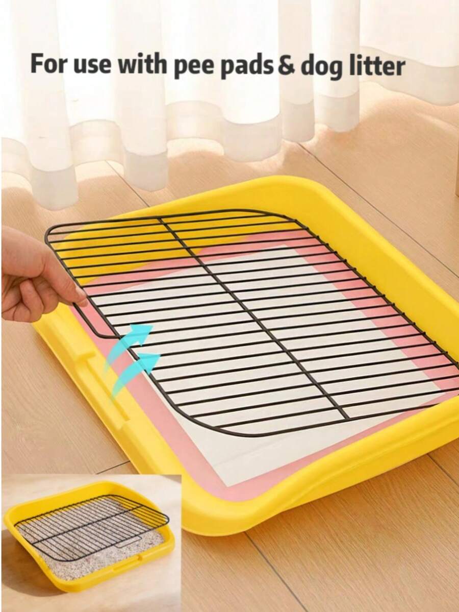 1个高边防溅防踩踏宠物狗厕所，室内训练小型/中型犬便盆，易于清洁，保持家居整洁