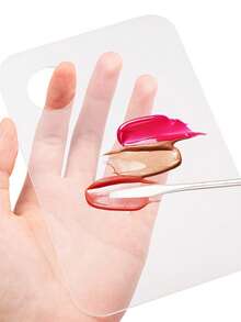 2pcs/1pc Transparent Acrylic Makeup Palette, Makeup Brushes, Nail Art Mixing Palette, Suitable For Foundation, Eyeshadow, Mascara, Lipstick And Nail Art - Clear - View 5